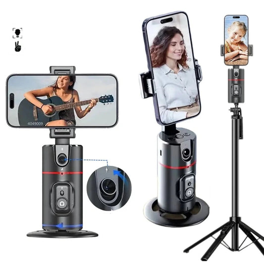 Bastão de selfie com IA para rastreamento facial com rotação de 360 graus