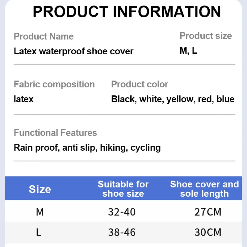 Botas de chuva antiderrapantes reutilizáveis